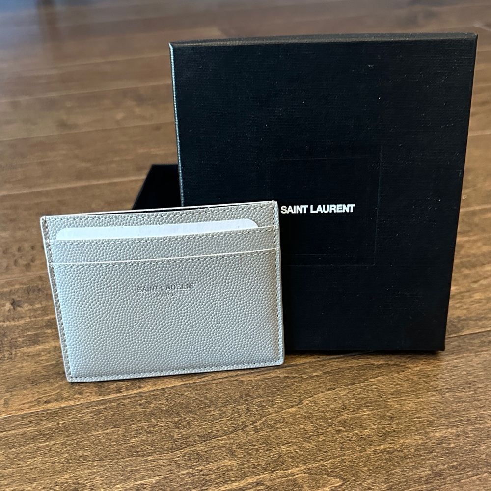 Saint Laurent Elegant Gray Card Holder